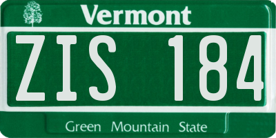 VT license plate ZIS184