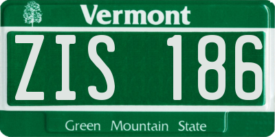 VT license plate ZIS186