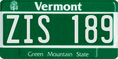 VT license plate ZIS189