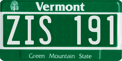 VT license plate ZIS191