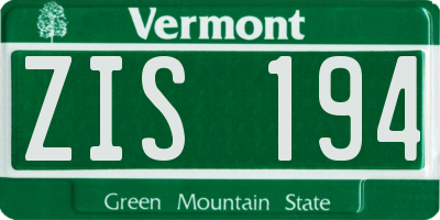 VT license plate ZIS194