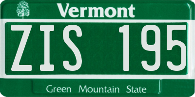 VT license plate ZIS195