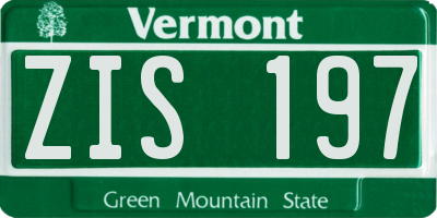 VT license plate ZIS197