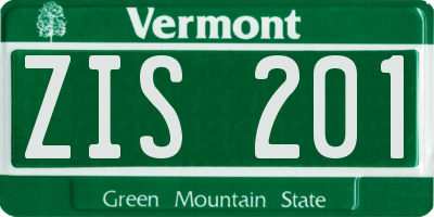 VT license plate ZIS201