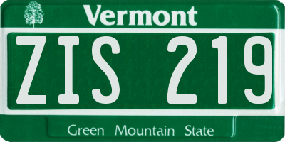 VT license plate ZIS219