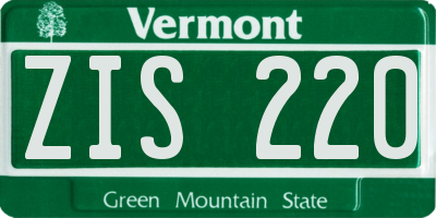 VT license plate ZIS220