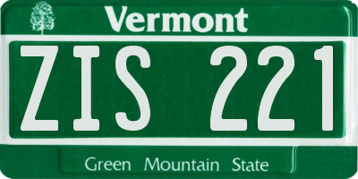 VT license plate ZIS221