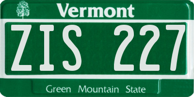 VT license plate ZIS227