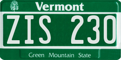 VT license plate ZIS230
