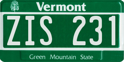 VT license plate ZIS231