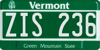 VT license plate ZIS236