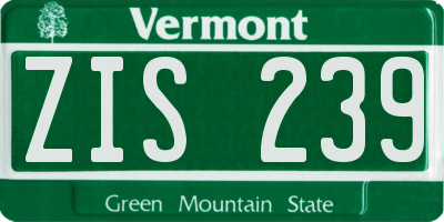 VT license plate ZIS239