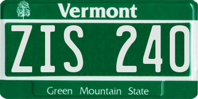 VT license plate ZIS240