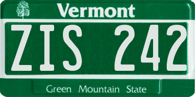 VT license plate ZIS242