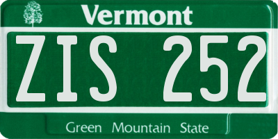 VT license plate ZIS252