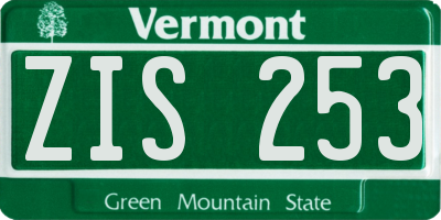 VT license plate ZIS253