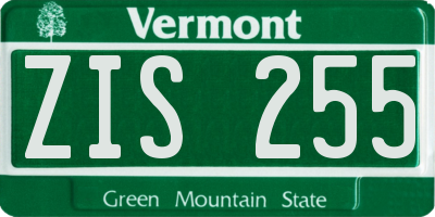 VT license plate ZIS255