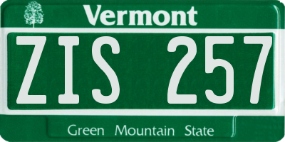 VT license plate ZIS257