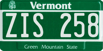 VT license plate ZIS258