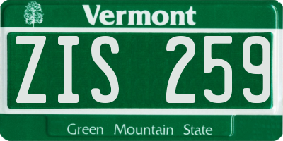 VT license plate ZIS259