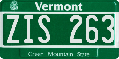 VT license plate ZIS263