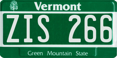VT license plate ZIS266