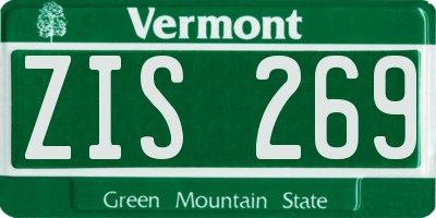 VT license plate ZIS269