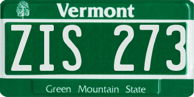 VT license plate ZIS273