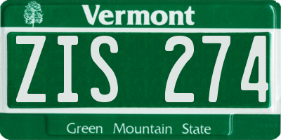 VT license plate ZIS274
