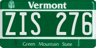 VT license plate ZIS276