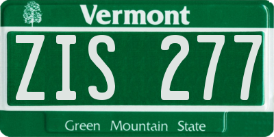 VT license plate ZIS277