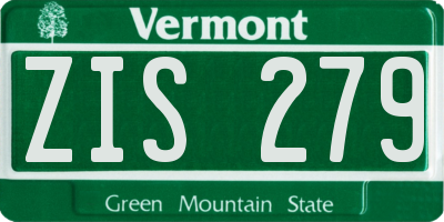 VT license plate ZIS279