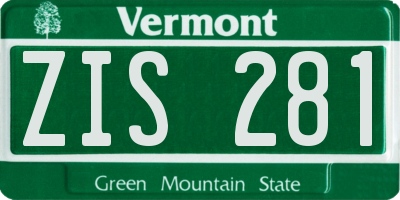 VT license plate ZIS281