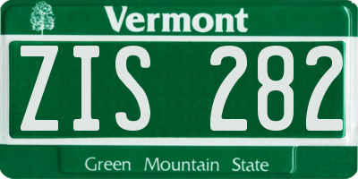 VT license plate ZIS282
