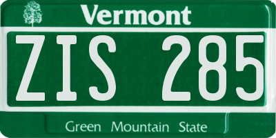 VT license plate ZIS285