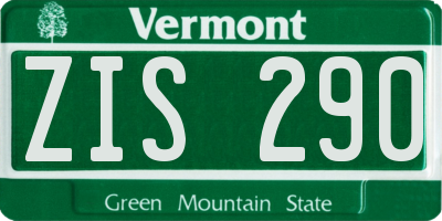 VT license plate ZIS290