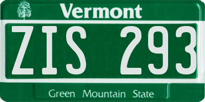 VT license plate ZIS293