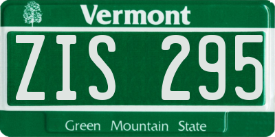 VT license plate ZIS295