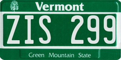 VT license plate ZIS299