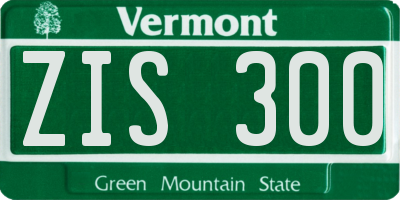 VT license plate ZIS300