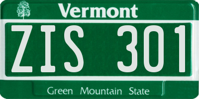 VT license plate ZIS301
