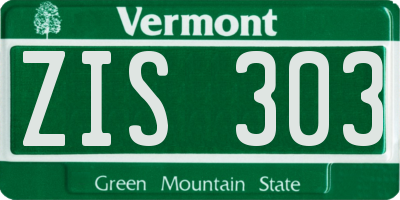 VT license plate ZIS303