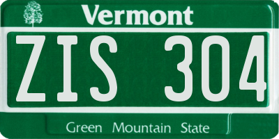 VT license plate ZIS304