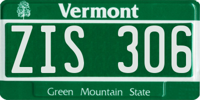 VT license plate ZIS306