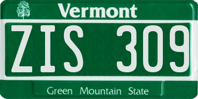 VT license plate ZIS309
