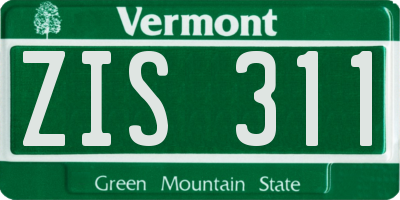 VT license plate ZIS311