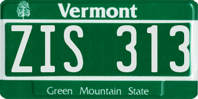 VT license plate ZIS313