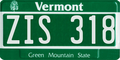 VT license plate ZIS318