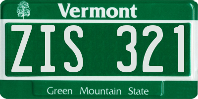 VT license plate ZIS321