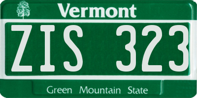 VT license plate ZIS323